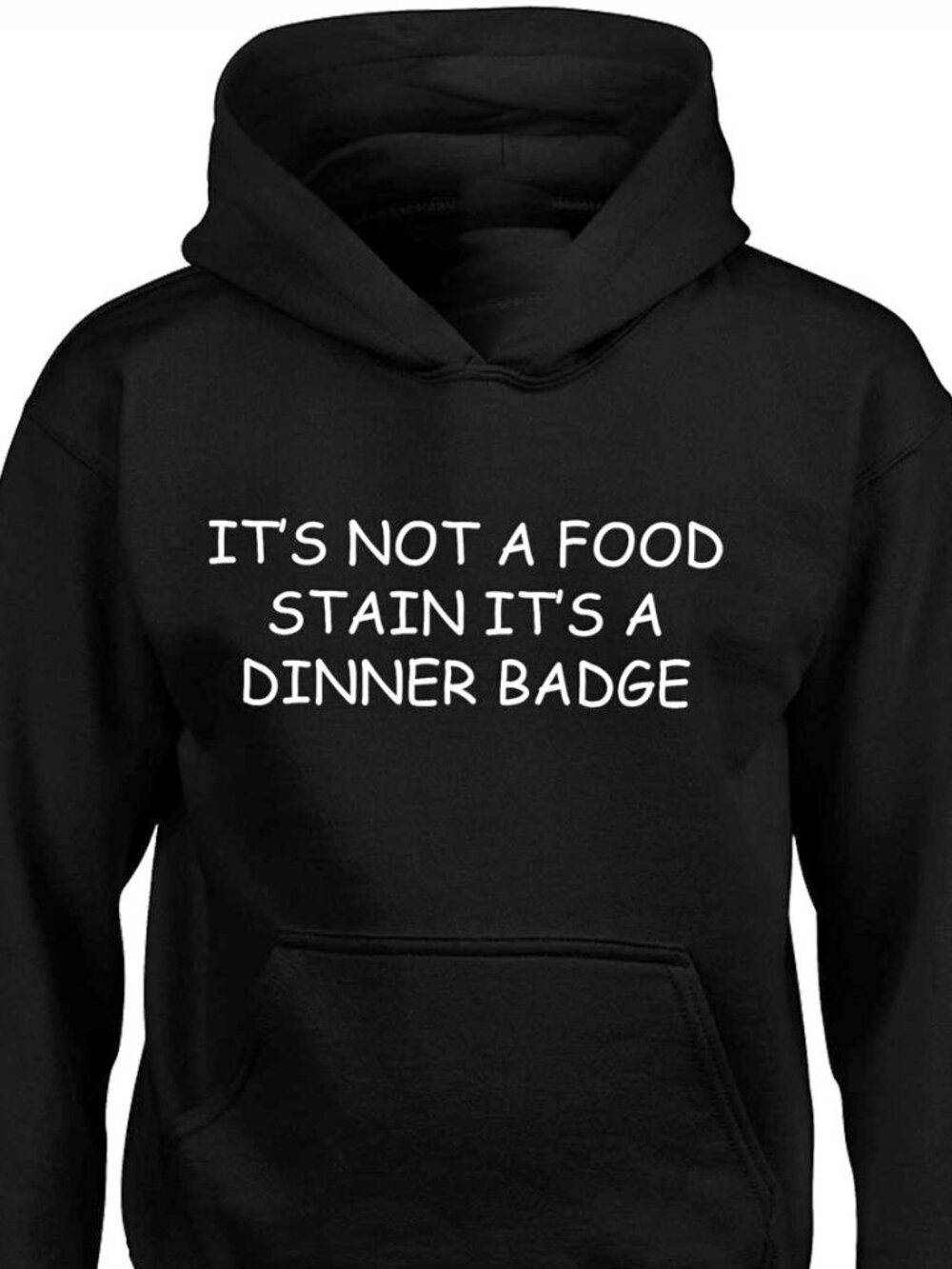 New It's Not A Food Stain It's A Dinner Badge Black Hoodie Fleece Sweatshirt